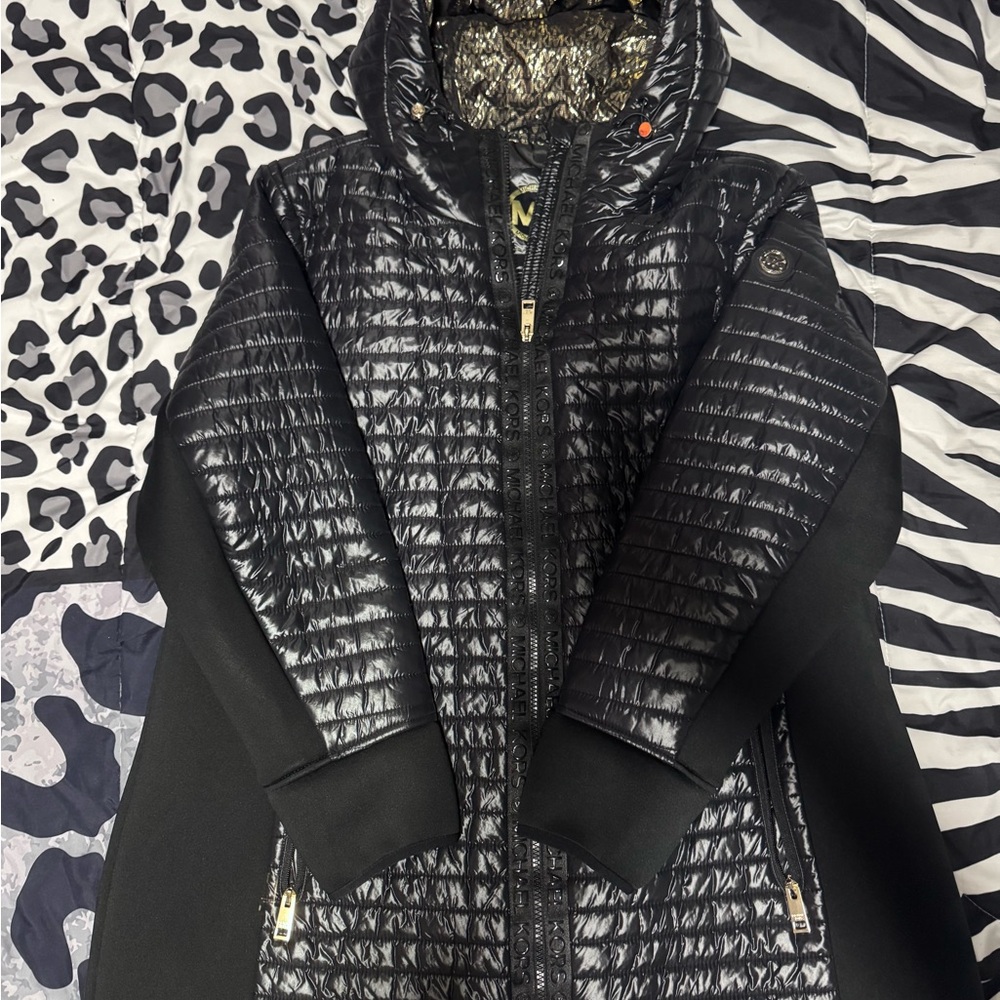 Michael Kors Shiny Black Quilted Jacket
